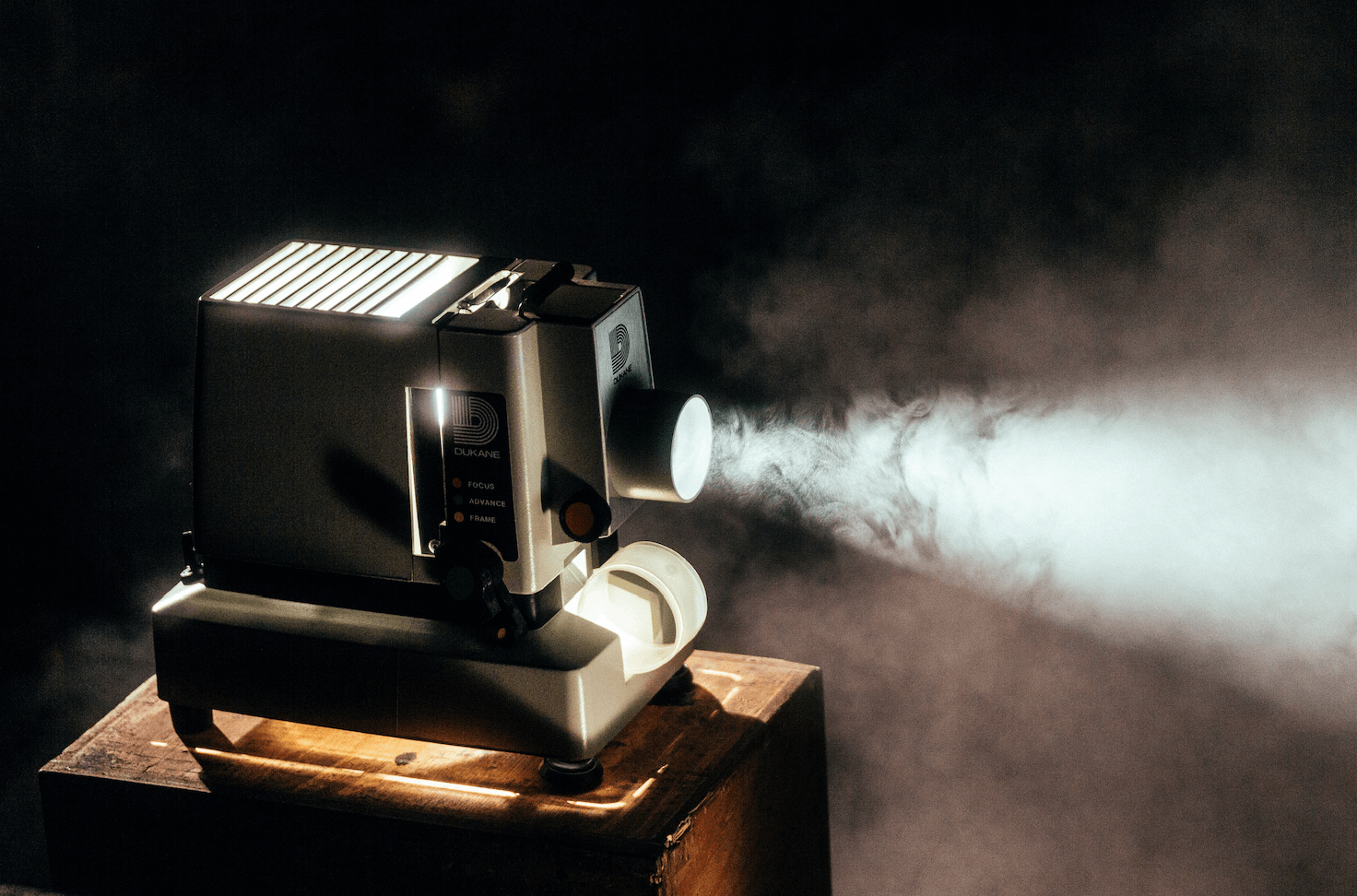 Old movie projector at the Film Noir Cinema Theater near 1 Kent Boutique Condo in Greenpoint